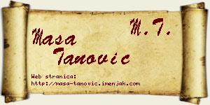 Maša Tanović vizit kartica